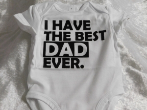 Baby Romper Best Dad White 0-3months